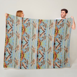 Couverture Polaire Main Painted by Number   Dolphins  