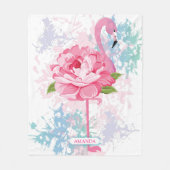 Couverture Polaire Main personnalisée peinte rose flamingo (Devant)