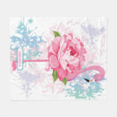 Couverture Polaire Main personnalisée peinte rose flamingo (Devant (Horizontal))