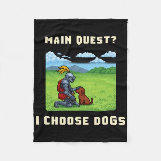 Couverture Polaire Main Quest I Choose Dogs Retro Pixel Rpg Gamer Art (Devant)