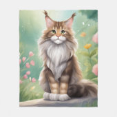 Couverture Polaire Maine Coon Cat Art (Devant)