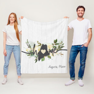 Couverture Polaire Maine State Personnalisé Votre Maison Ville Rustiq