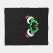 Couverture Polaire Mains de coeur amusantes Noël (Devant (Horizontal))