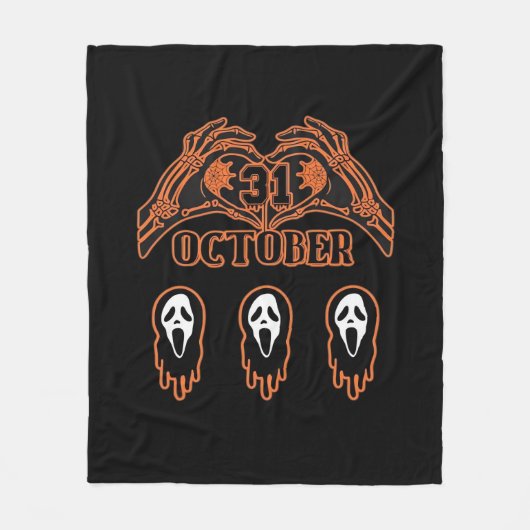 Couverture Polaire Mains De Squelette Pour Halloween Classique (Devant)
