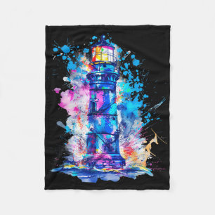 Couverture Polaire Maison de bord de mer phare voile mer plage bateau