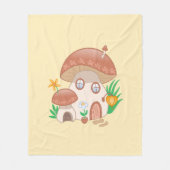Couverture Polaire Maison de champignons Fée Whimsical Jaune (Devant)