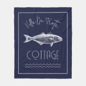 Couverture Polaire Maison de lac cosy bleu foncé (Devant)