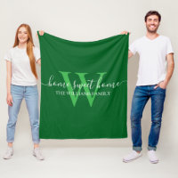 maison douce maison, famille vert blanc monogramme