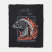 Couverture Polaire MAISON DU DRAGON | Profil de dragon en flammes (Devant)