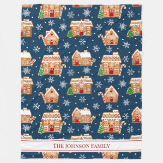 Couverture Polaire Maison en pain d'épices Noël