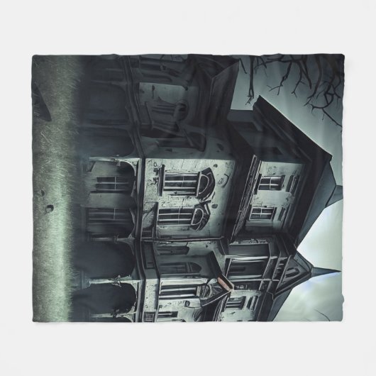 Couverture Polaire Maison haunted (Devant (Horizontal))
