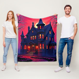 Couverture Polaire Maison Haunted éffrayant à Dusk Design