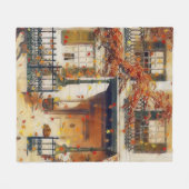 Couverture Polaire Maison magique d'automne (Devant (Horizontal))
