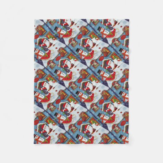 Couverture Polaire Maison père Noël (Devant)