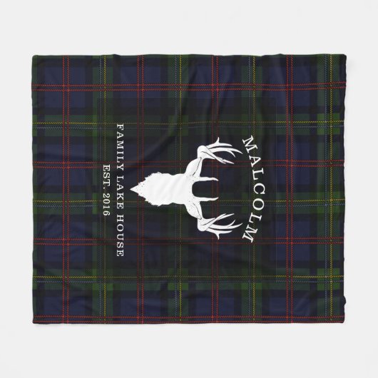 Couverture Polaire Maison Plaid Clan Malcolm Tartan Family Lake (Devant (Horizontal))