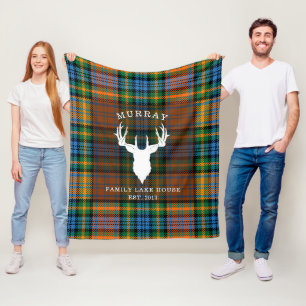 Couverture Polaire Maison Plaid Clan Murray Tartan Family Lake