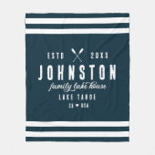 Couverture Polaire Maison Rustique moderne | Marine White (Devant)