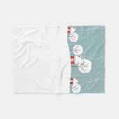 Couverture Polaire Maisons de neige et arbres hiver (Devant (Horizontal))