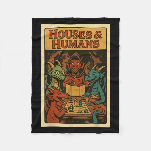 Couverture Polaire Maisons Et Humains Drôle Rpg Gamer Jeu Nerd Hommes (Devant)