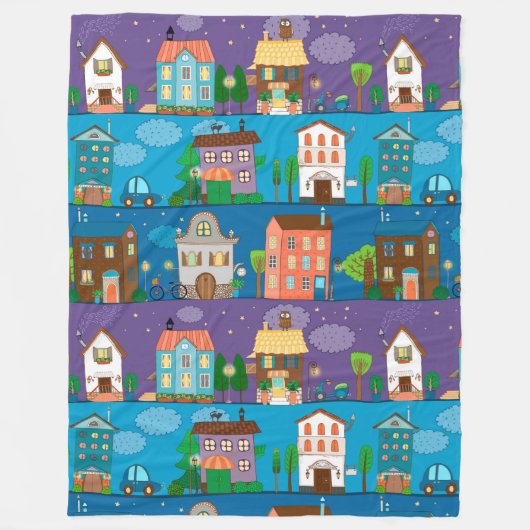 Couverture Polaire Maisons mignonnes (Devant)