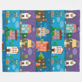 Couverture Polaire Maisons mignonnes (Devant (Horizontal))