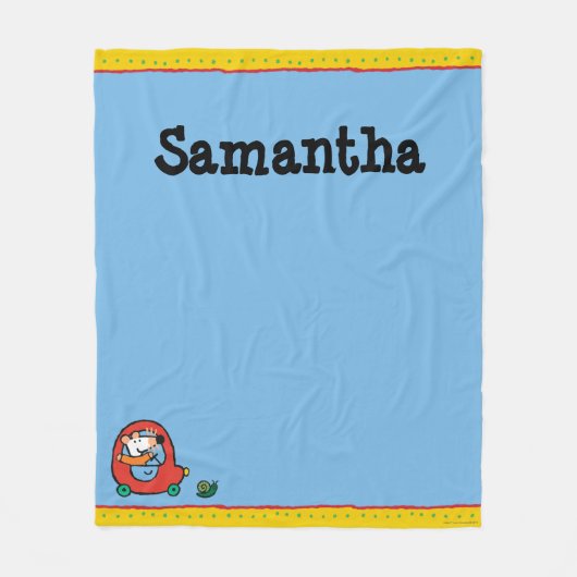 Couverture Polaire Maisy conduit une voiture rouge mignonne (Devant)