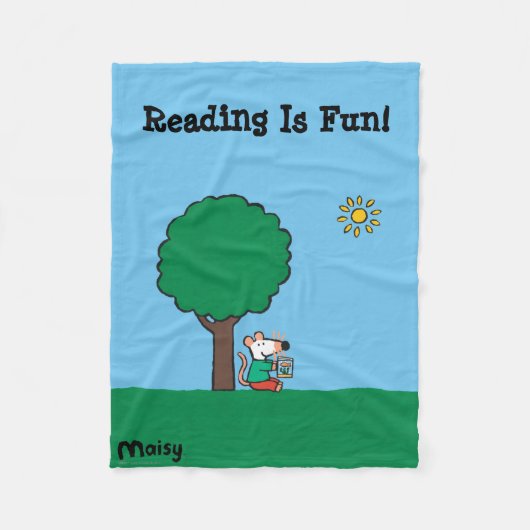 Couverture Polaire Maisy lit son livre de bibliothèque dehors (Devant)