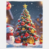 Couverture Polaire "Majesté de l'arbre de Noël" (Devant)