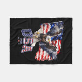 Couverture Polaire Majestic American Bald Eagle Avec Drapeau Américai (Devant (Horizontal))