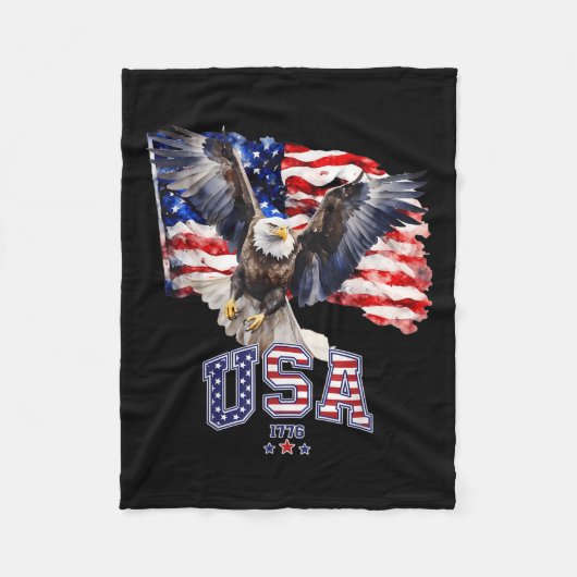Couverture Polaire Majestic American Bald Eagle Avec Drapeau Américai (Devant)