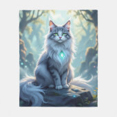 Couverture Polaire **Majestic Fantasy Cat with Mystical Aura – High F (Devant)