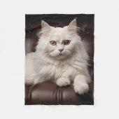Couverture Polaire Majestic white cat (Devant)