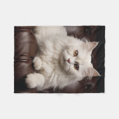 Couverture Polaire Majestic white cat (Devant (Horizontal))