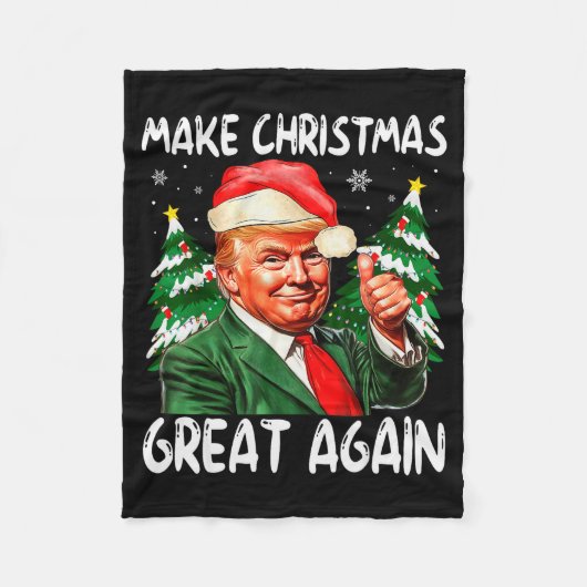 Couverture Polaire Make Christmas Great Again Funny Santa Trump 2025 (Devant)