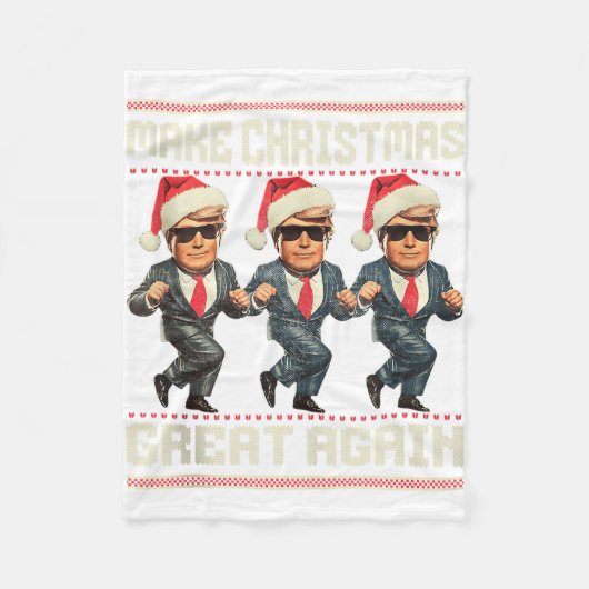 Couverture Polaire Make Christmas Great Again Ugly Sweaters Trump Dan (Devant)