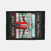 Couverture Polaire Make Christmas Great Again Xmas Funny Trump Pajama (Devant (Horizontal))