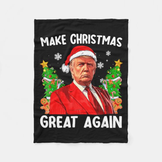 Couverture Polaire Make Christmas Great Again Xmas Funny Trump Pajama (Devant)