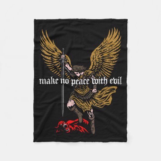 Couverture Polaire Make No Peace With Evil Archangel Michael Design  (Devant)