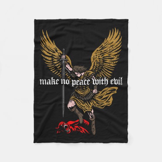 Couverture Polaire Make No Peace With Evil Archangel Michael Design ( (Devant)