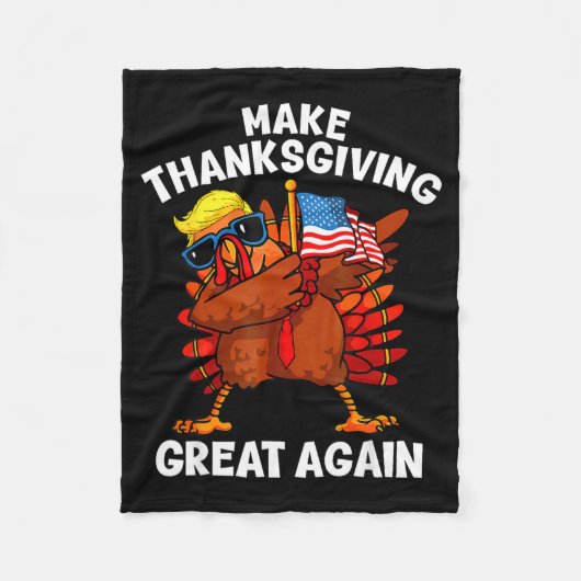 Couverture Polaire Make Thanksgiving Great Again Dabbing Turkey Trump (Devant)