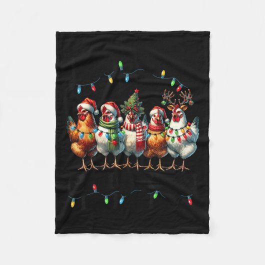 Couverture Polaire Making A List Chicken It Twice Christmas Xmas Chic (Devant)
