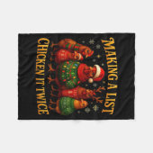 Couverture Polaire Making A List Chicken It Twice Funny Christmas (Devant (Horizontal))