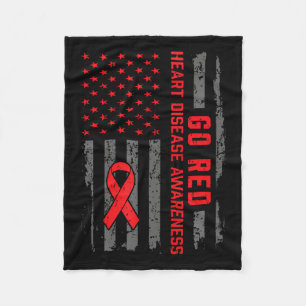 Couverture Polaire Maladie cardiaque Drapeau américain Aller Maladie