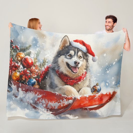 Couverture Polaire Malamute d'Alaska dans la boue Laisser il neige No (En situation)
