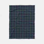 Couverture Polaire Malcolm Clan Bleu foncé et Tartan vert de la forêt (Devant)