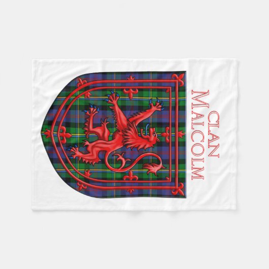 Couverture Polaire Malcolm Tartan Scottish Plaid Lion Rampant (Devant (Horizontal))