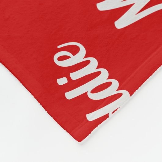 Couverture Polaire Malinois belge en rouge avec nom Chien de Noël (Coin)