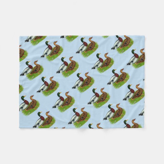 Couverture Polaire Mallard Drake et Duck (Devant (Horizontal))