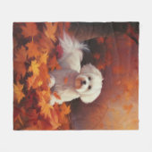 Couverture Polaire Maltais en automne Feuilles automne Inspiration (Devant (Horizontal))