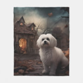Couverture Polaire Maltais Halloween effrayant (Devant)